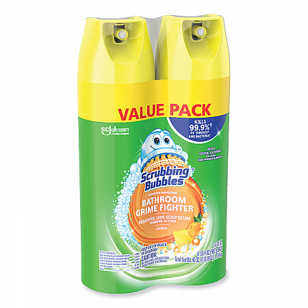 Bathroom Disinfectant Grime Fighter Aerosol, Citrus Scent, 20 oz Aerosol Spray, 2/Pack (306381)