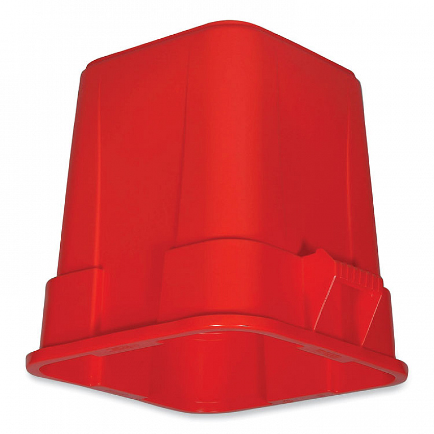 Square Brute Container, 28 gal, Polyethylene, Red, 6/Carton (FG352600RED)