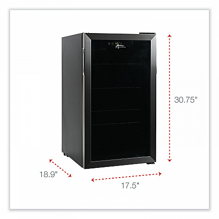 3.4 Cu Ft Beverage Cooler, Stainless Steel/Black (RFBC34)
