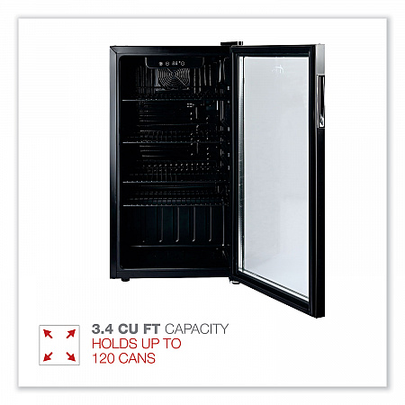 3.4 Cu Ft Beverage Cooler, Stainless Steel/Black (RFBC34)