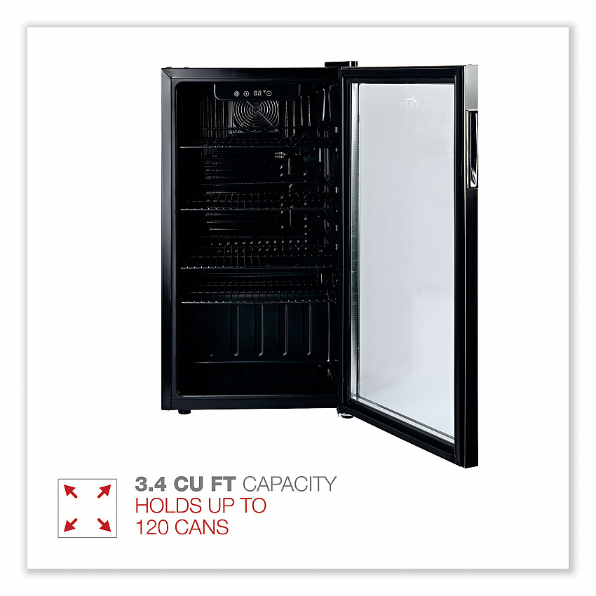 3.4 Cu Ft Beverage Cooler, Stainless Steel/Black (RFBC34)