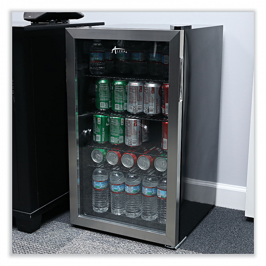 3.4 Cu Ft Beverage Cooler, Stainless Steel/Black (RFBC34)