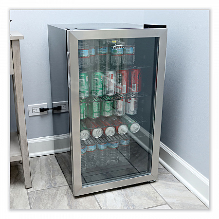 3.4 Cu Ft Beverage Cooler, Stainless Steel/Black (RFBC34)