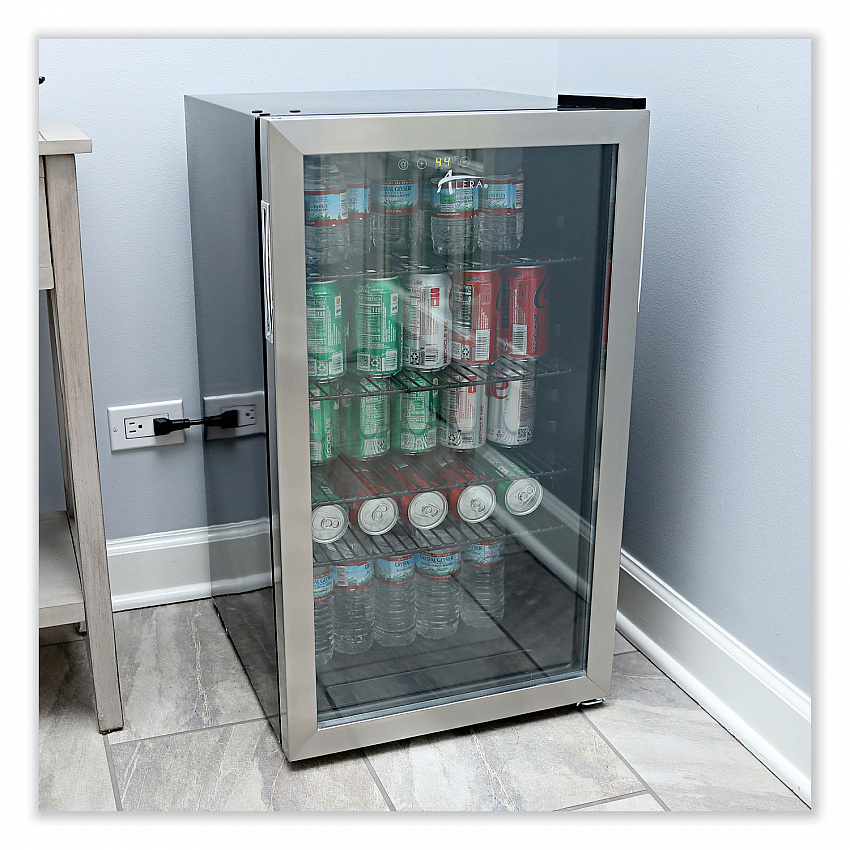 3.4 Cu Ft Beverage Cooler, Stainless Steel/Black (RFBC34)