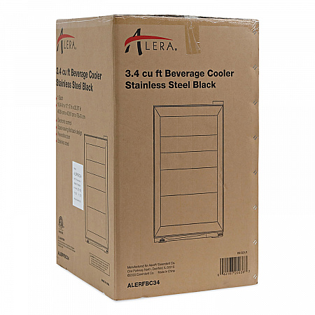 3.4 Cu Ft Beverage Cooler, Stainless Steel/Black (RFBC34)
