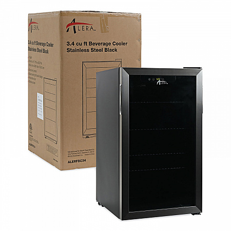 3.4 Cu Ft Beverage Cooler, Stainless Steel/Black (RFBC34)