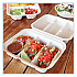 Fiber Hinged Takeout Containers, 8.8 x 8.2 x 2.9, Natural, Paper, 300/Carton (TOSCT3LFS)
