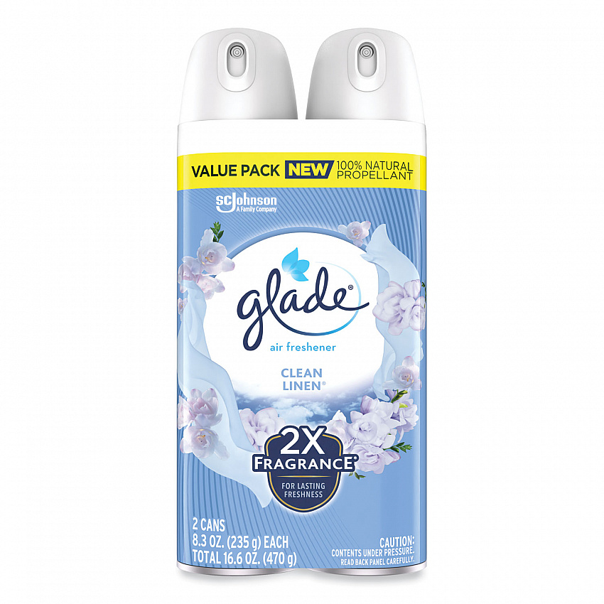 Air Freshener, Clean Linen, 8.3 oz, 2/Pack, 3 Packs/Carton (377363)