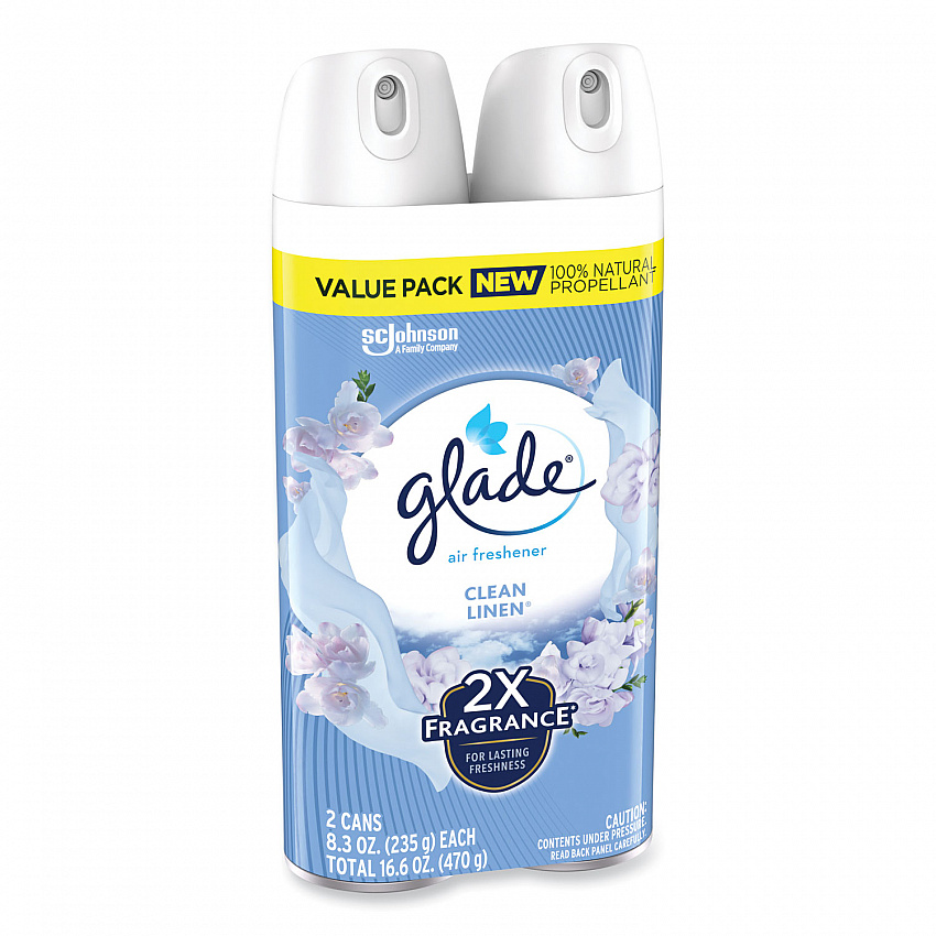 Air Freshener, Clean Linen, 8.3 oz, 2/Pack, 3 Packs/Carton (377363)