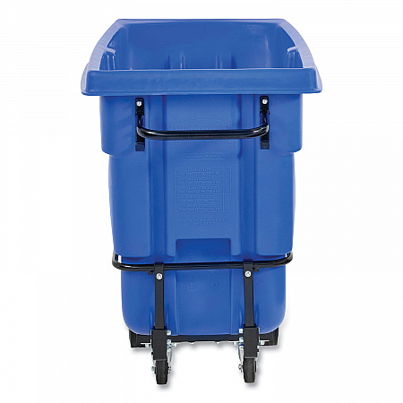 BRUTE Rotomolded Recycling Tilt Truck, 101 gal, 850 lb Capacity, Plastic/Steel Frame, Blue (130573BLU)