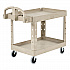 BRUTE Heavy-Duty Utility Cart with Lipped Shelves, Plastic, 2 Shelves, 500 lb Capacity, 17.13