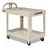 BRUTE Heavy-Duty Utility Cart with Lipped Shelves, Plastic, 2 Shelves, 500 lb Capacity, 17.13