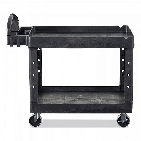 BRUTE Heavy-Duty Utility Cart with Lipped Shelves, Plastic, 2 Shelves, 500 lb Capacity, 17.13