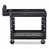 BRUTE Heavy-Duty Utility Cart with Lipped Shelves, Plastic, 2 Shelves, 500 lb Capacity, 17.13