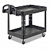 BRUTE Heavy-Duty Utility Cart with Lipped Shelves, Plastic, 2 Shelves, 500 lb Capacity, 17.13