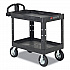 BRUTE Heavy-Duty Utility Cart with Lipped Shelves, Plastic, 2 Shelves, 500 lb Capacity, 25.88