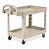 BRUTE Heavy-Duty Utility Cart with Lipped Shelves, Plastic, 2 Shelves, 500 lb Capacity, 25.9