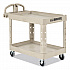 BRUTE Heavy-Duty Utility Cart with Lipped Shelves, Plastic, 2 Shelves, 500 lb Capacity, 25.9