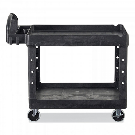 BRUTE Heavy-Duty Utility Cart with Lipped Shelves, Plastic, 2 Shelves, 500 lb Capacity, 25.9