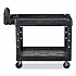 BRUTE Heavy-Duty Utility Cart with Lipped Shelves, Plastic, 2 Shelves, 500 lb Capacity, 25.9