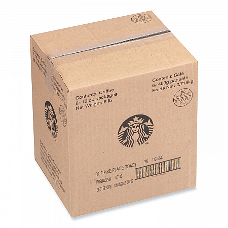 Whole Bean Coffee, Decaffeinated, Pike Place, 1 lb, Bag (12540222)