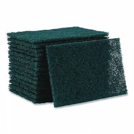 Heavy-Duty Scouring Pad, 6 x 9, Green, 15/Carton (186)