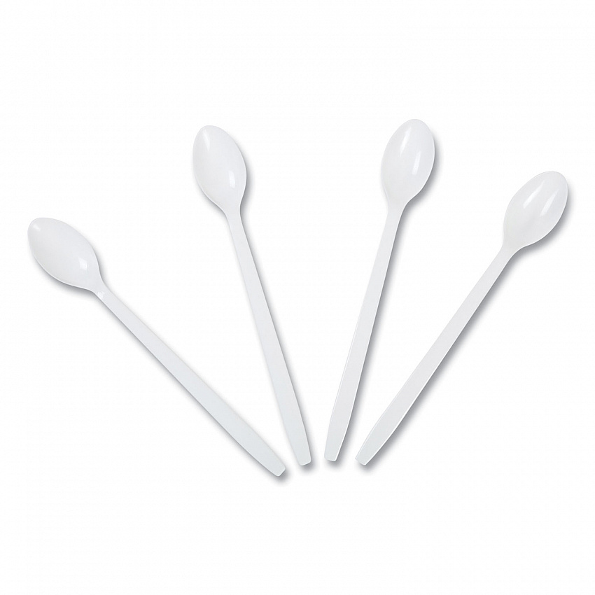 Soda Spoon, Mediumweight, Plastic, 7.87", White, 1,000/Carton (P2303W)