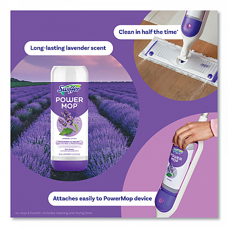 PowerMop Refill Cleaning Solution, Lavender Scent, 25.3 oz Refill Bottle, 6/Carton (08421)