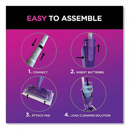WetJet Mop Starter Kit with 10 Pads and 1 Cleaner, 11.3 x 5.4 Head, Silver Handle (49886)