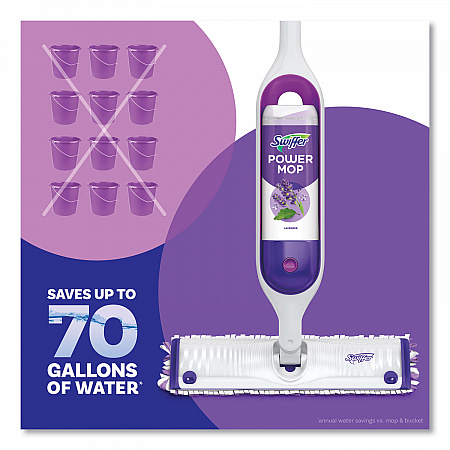 PowerMop Refill Cleaning Solution, Lavender Scent, 25.3 oz Refill Bottle, 6/Carton (08421)