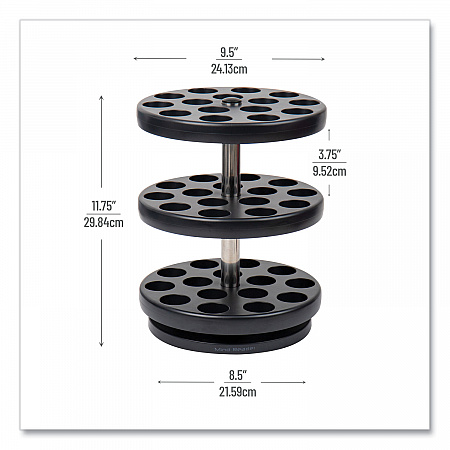 Anchor Collection 3-Tier Single Serve Pod Carousel Countertop Organizer, 9.5 x 9.5 x 11.75, Black (PODSUS45BLK)