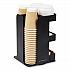 Anchor Collection 8-Compartment Coffee Cup, Lid, and Condiment Carousel Countertop Organizer, 8 x 8 x 12, Black (CUPOSPINBLK)