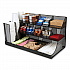 Network Collection 14-Compartment Coffee Cup and Condiment Countertop Organizer, 11.61 x 23.9 x 12.76, Black (CMG2MESHBLK)
