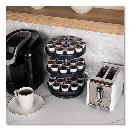 Anchor Collection 3-Tier Single Serve Pod Carousel Countertop Organizer, 9.5 x 9.5 x 11.75, Black (PODSUS45BLK)