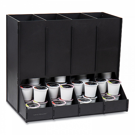 Anchor Collection 4-Compartment Single Serve Pod Countertop Dispenser, 14.25 x 9 x 12.15, Black (CPODBKBLK)