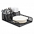 Network Collection Utensil, Napkin and Plate Countertop Organizer, 11.5 x 14.75 x 5.5, Metal, Black (PSNAMESHBLK)