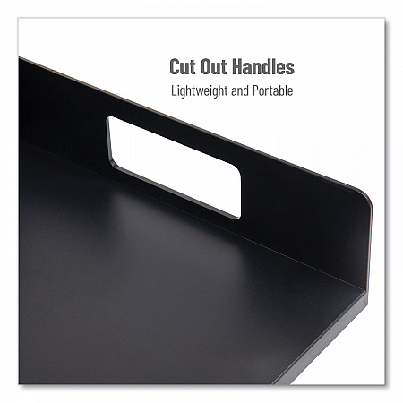 Network Collection Utensil, Napkin and Plate Countertop Organizer, 15.2 x 11.5 x 4.45, Plastic, Black (PSNAPUTBLK)