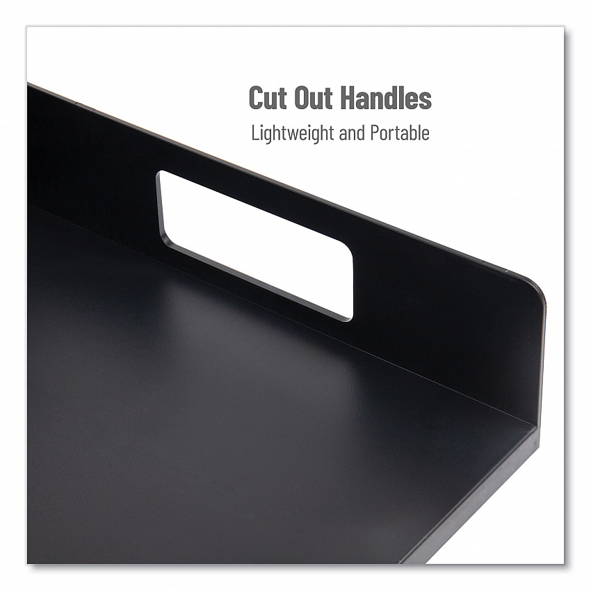 Network Collection Utensil, Napkin and Plate Countertop Organizer, 15.2 x 11.5 x 4.45, Plastic, Black (PSNAPUTBLK)