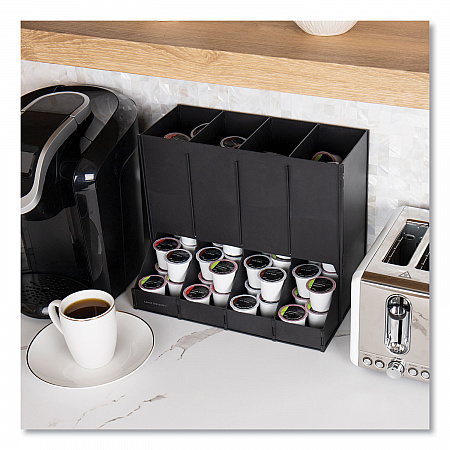 Anchor Collection 4-Compartment Single Serve Pod Countertop Dispenser, 14.25 x 9 x 12.15, Black (CPODBKBLK)