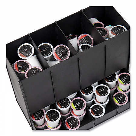 Anchor Collection 4-Compartment Single Serve Pod Countertop Dispenser, 14.25 x 9 x 12.15, Black (CPODBKBLK)