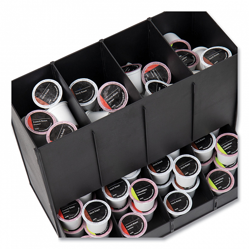 Anchor Collection 4-Compartment Single Serve Pod Countertop Dispenser, 14.25 x 9 x 12.15, Black (CPODBKBLK)