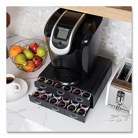 Two-Tier Six-Drawer Single Serve Coffee Pod Drawer, 14 x 12.25 x 4.75, Black (TRY6PCBLK)