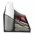 Network Collection 11-Compartment Coffee Cup and Condiment Countertop Organizer, 9.5 x 17.88 x 6.63, Black (COMORGMESHBL)