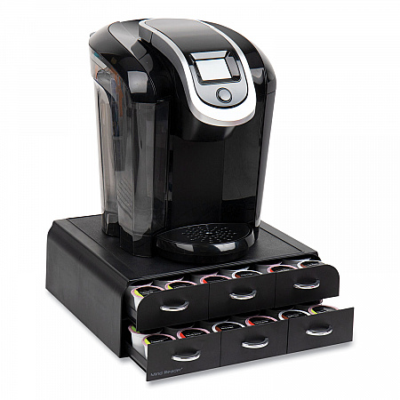 Two-Tier Six-Drawer Single Serve Coffee Pod Drawer, 14 x 12.25 x 4.75, Black (TRY6PCBLK)