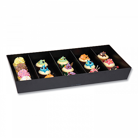 Anchor Collection 5-Compartment Snack Organizer, 12 x 24 x 3.25, Black (SNACKORGTBLK)