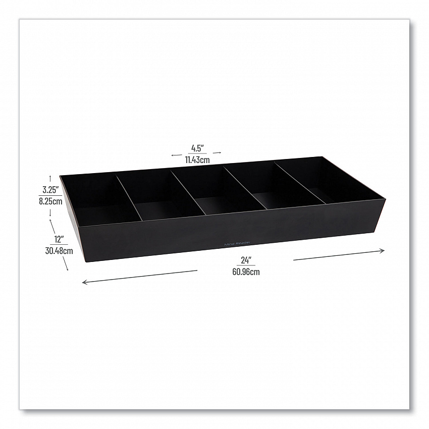 Anchor Collection 5-Compartment Snack Organizer, 12 x 24 x 3.25, Black (SNACKORGTBLK)