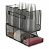 Network Collection 2-Tier 6-Compartment Coffee Cup and Condiment Countertop Organizer, 5 x 13 x 11.5, Black (UPMESHBLK)