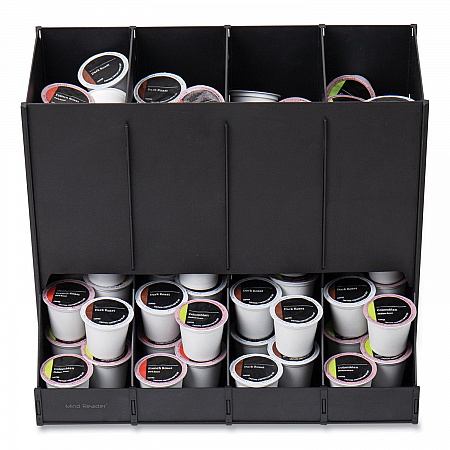 Anchor Collection 4-Compartment Single Serve Pod Countertop Dispenser, 14.25 x 9 x 12.15, Black (CPODBKBLK)
