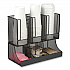 Network Collection 2-Tier 6-Compartment Coffee Cup and Condiment Countertop Organizer, 5 x 13 x 11.5, Black (UPMESHBLK)