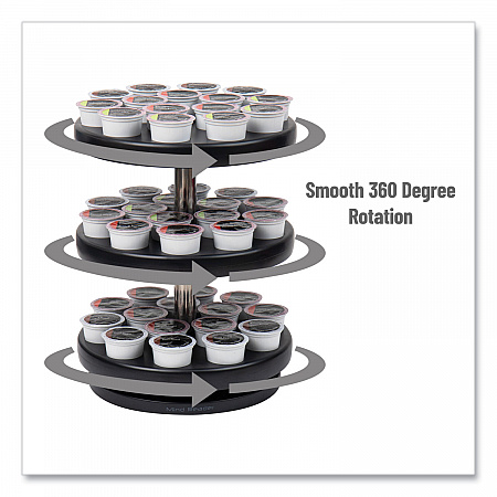 Anchor Collection 3-Tier Single Serve Pod Carousel Countertop Organizer, 9.5 x 9.5 x 11.75, Black (PODSUS45BLK)